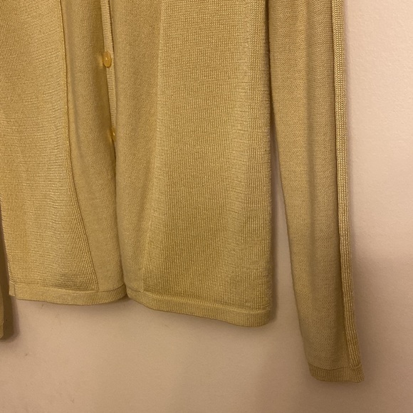 Jones New York yellow greenish front open sweater - Picture 4 of 12